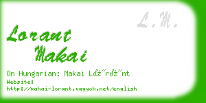 lorant makai business card